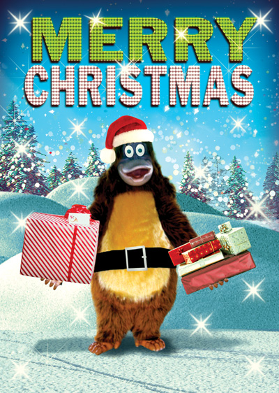 Christmas Ape Monkey Christmas Greeting Card by Max Hernn